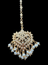 Mehwish gold plated silver tika - fresh water pearls ( READY TO SHIP )