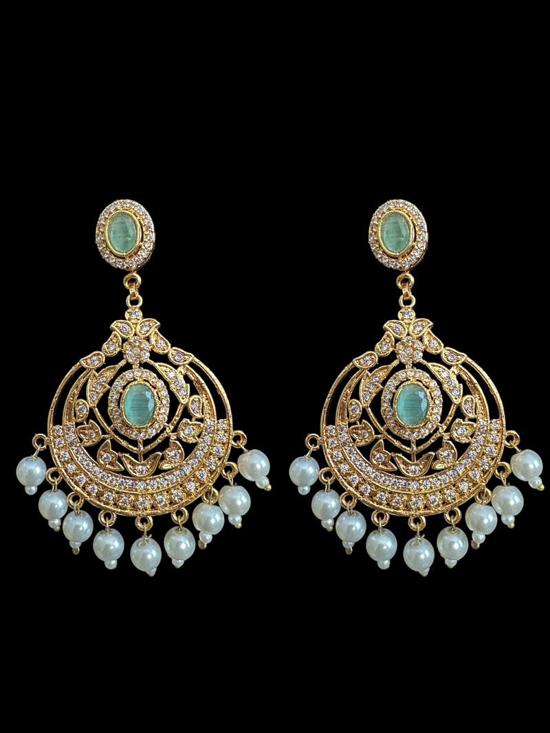 Zeba earrings tika in mint ( READY TO SHIP )