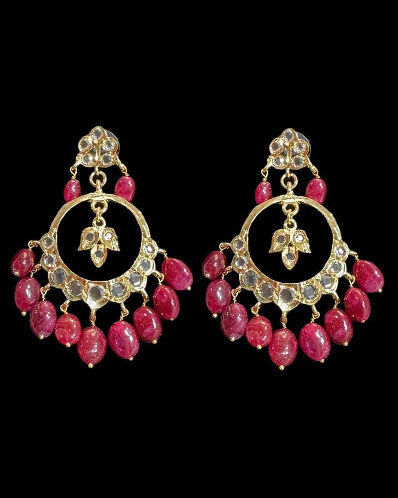 PS566 Hyderabadi Tirmani in Freshwater Pearls & Ruby Beads – With Chandbali Earrings ( READY TO SHIP )