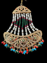 DJHR135 Hema jadau jhoomar in Navratan / multicolor  ( READY TO SHIP )