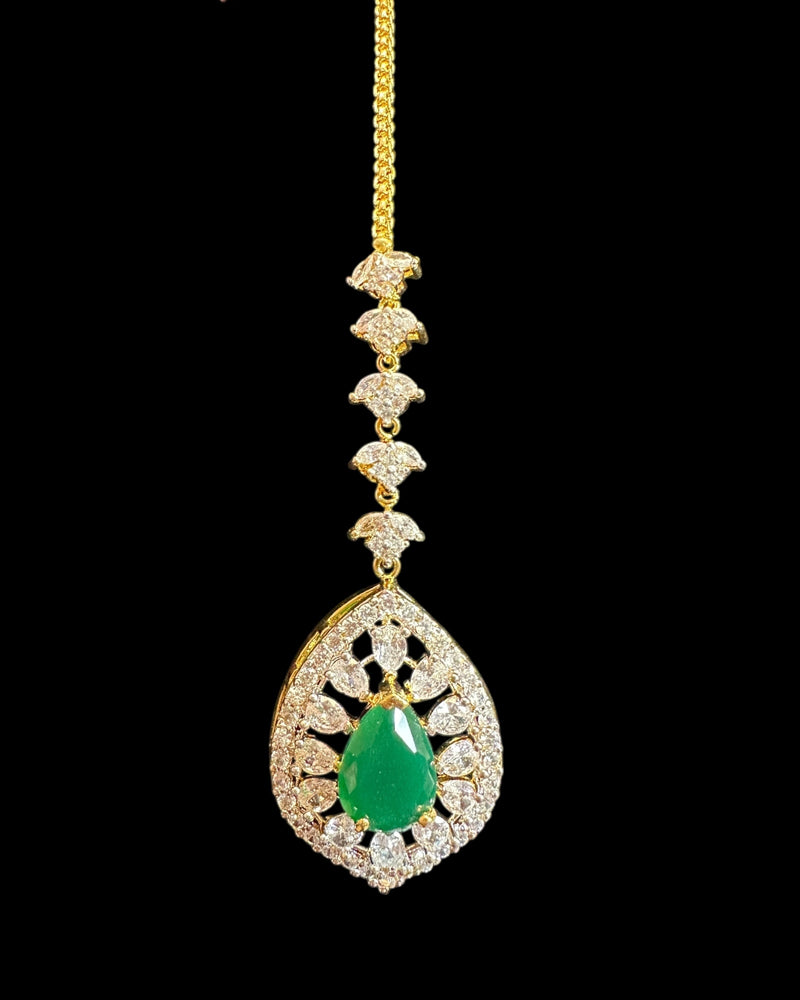 Fareena bridal set in ruby emerald sapphire ( READY TO SHIP )