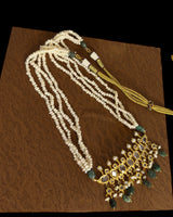 PS543 Hyderabadi tirmani in fresh water pearls and emerald beads ( READY TO SHIP )