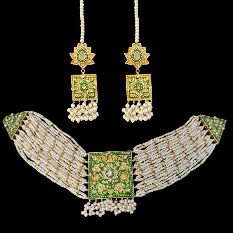 DNS132 Bahaara kundan meenakari necklace (READY TO SHIP)