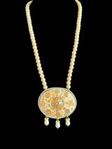 PS540 Suman kundan meenakari pendant only - beige ( READY TO SHIP)