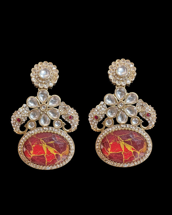 Quartz earrings - fire      ( READY TO SHIP )