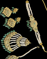 Lekha bridal set in pearls and emeralds ( READY TO SHIP )