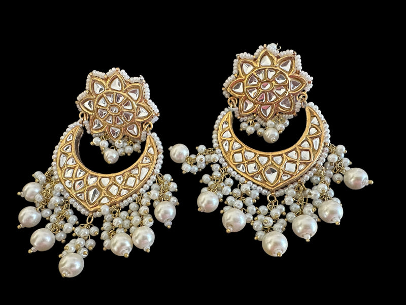 DER725  Deepa dangler earrings in kundan   (READY TO SHIP )