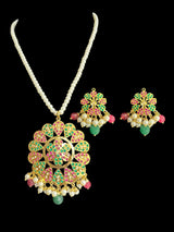 PS498 Kavya pendant set in red green ( READY TO SHIP )