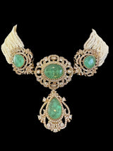 C529 Victorian choker set in light green ( READY TO SHIP )