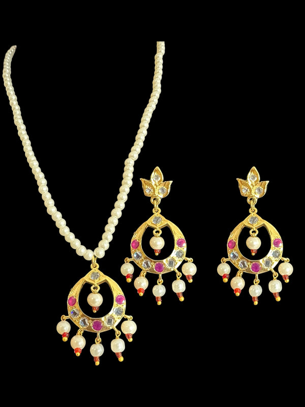 PS501 Nida pendant set - Ruby ( READY TO SHIP )