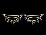 C539 Jadavi lacha with karanphool in blue / sapphire ( READY TO SHIP)