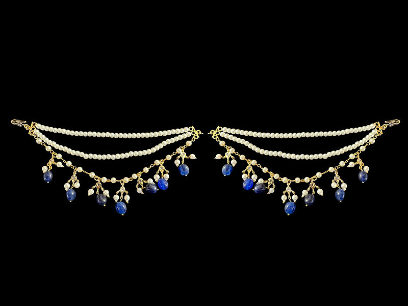 C539 Jadavi lacha with karanphool in blue / sapphire ( READY TO SHIP)