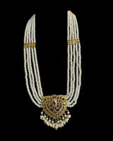 LN504 Ekta hyderabadi long necklace in pearls ( READY TO SHIP )