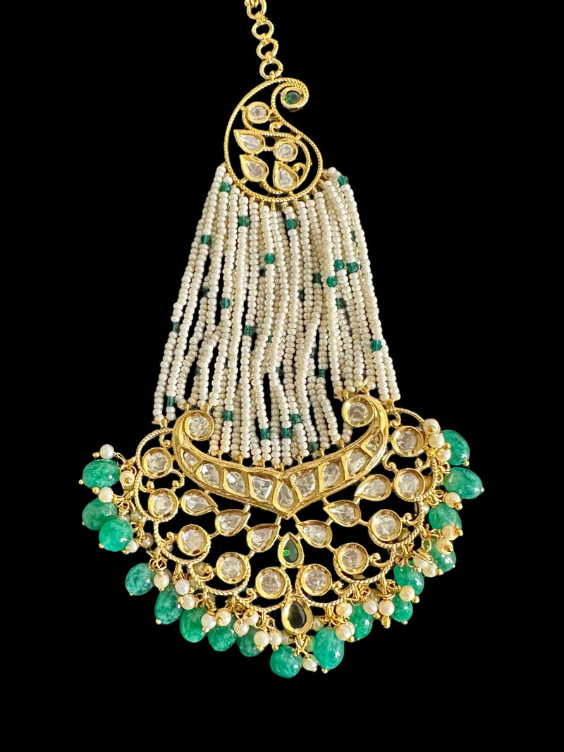 DJHR89 Gold plated high quality Polki jhoomar  ( READY TO SHIP )