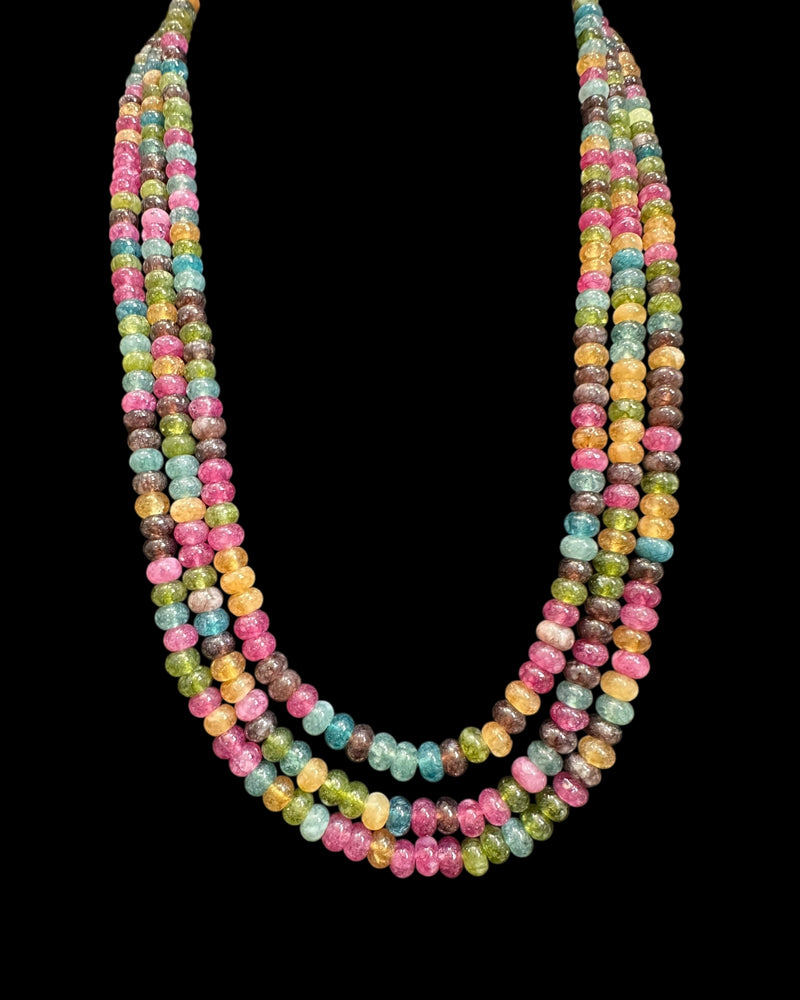 DNS217 Three-Layer Tourmaline Quartz Beads Mala – Hand-Strung Elegance ( READY TO SHIP )