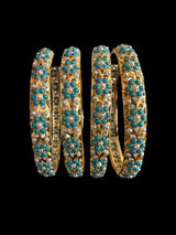 B194 Amira turquoise and pearl bangles ( READY TO SHIP )