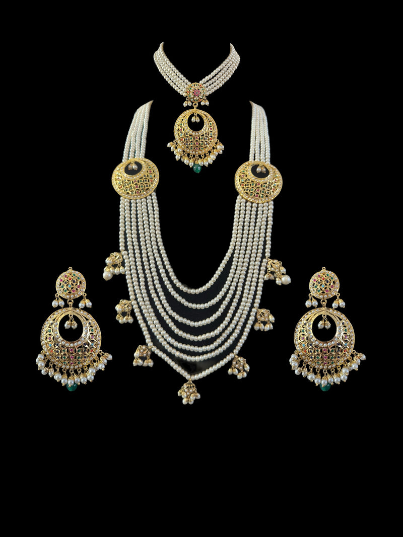 MUNIRA bridal set in Navratan ( READY TO SHIP )