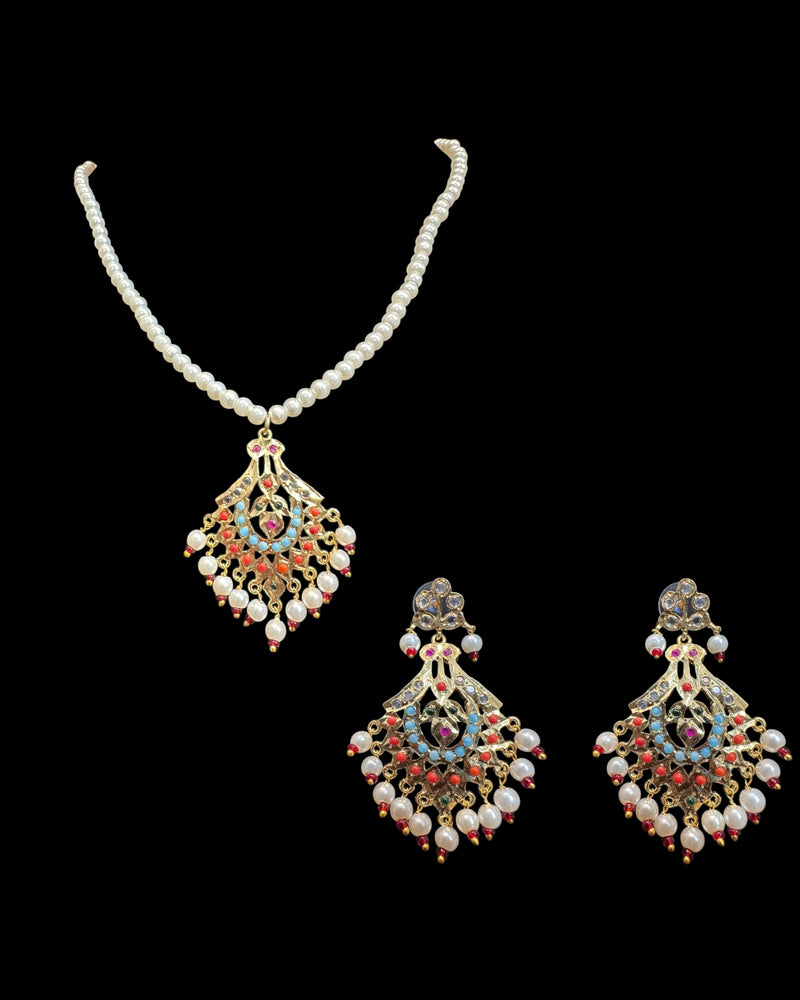 navratan pendant set ( READY TO SHIP )