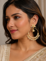 ERS8 Mukti jadau chandbali earrings - pearls  ( READY TO SHIP )