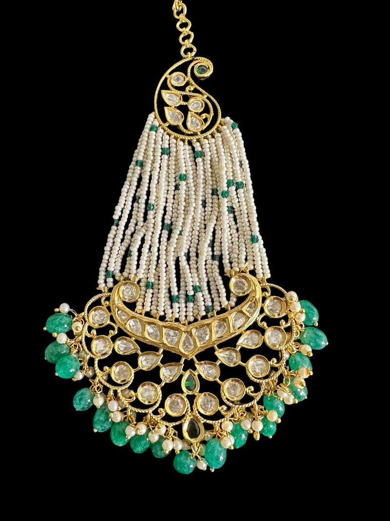 DJHR89 Gold plated high quality Polki jhoomar  ( READY TO SHIP )