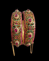 B822 multicolor Bangles in Ruby, Emerald & Pearls ( READY TO SHIP )