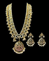 DLN116 Meena barfi  rani haar in fresh water pearls ( READY TO SHIP )