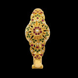 Ruby, Emerald & Freshwater Pearl Gold-Plated Silver Kada Bracelet ( SHIPS IN 5 WEEKS )