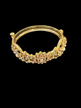 Gold-Plated Silver Kada with Freshwater Pearls – Openable Screw Design | 92.5 Silver ( READY TO SHIP )