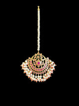 C534 Viya bridal choker set in rubies and pearls  (READY TO SHIP )