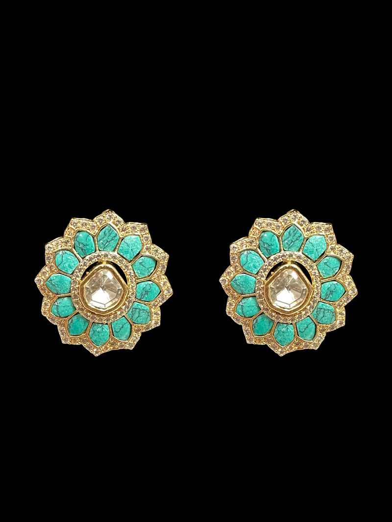 ET563 rose gold plated tops  with turquoise  ( READY TO SHIP )