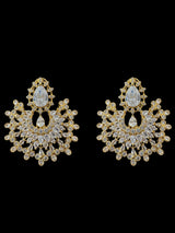 Subhana gold plated chandbali earrings tika set  -clear  ( READY TO SHIP )