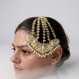 ✨ Hyderabadi Jhoomar & Tika Set – Gold-Plated with Freshwater Pearls & Zircon ( READY TO SHIP )