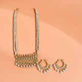 PS578 Moissanite tirmani with fresh water pearls ( READY TO SHIP )