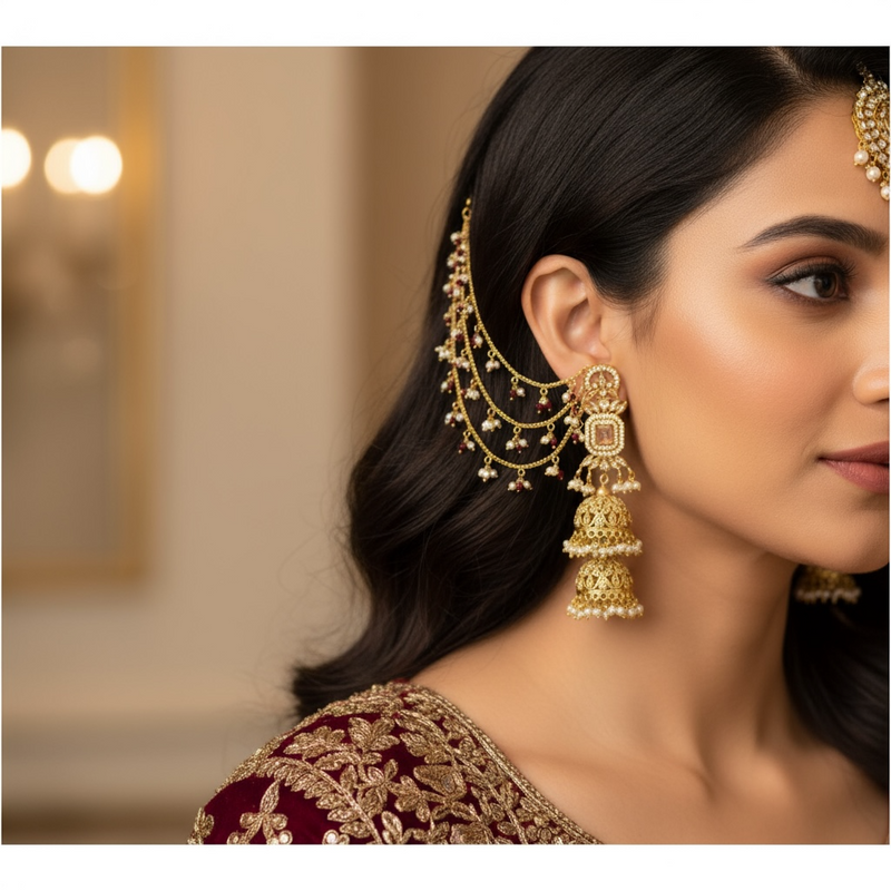 Shiza bridal set in ruby pearl ( READY TO SHIP )