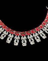 Silver plated  necklace set - Ruby  ( READY TO SHIP )