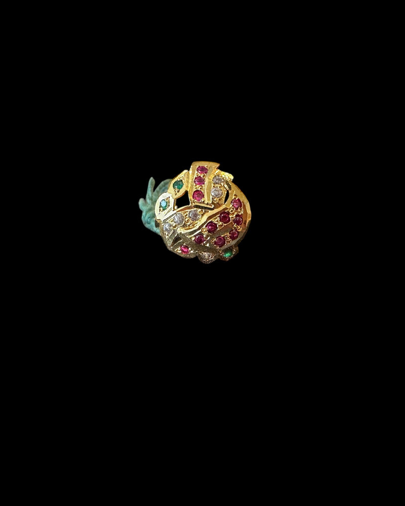 Ruby Emerald Zircon Ring – Gold-Plated 92.5 Silver ( READY TO SHIP )