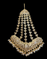 ✨ Hyderabadi Jhoomar & Tika Set – Gold-Plated with Freshwater Pearls & Zircon ( READY TO SHIP )