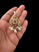 DJTK326 Nishat Gold plated small sized tika- multicolor  (SHIPS IN 3 WEEKS)