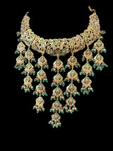 C537 Mehera bridal choker set in emeralds ( READY TO SHIP )