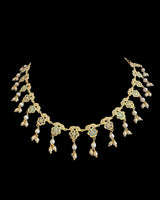 Jadau necklace set in sapphire turquoise combination ( READY TO SHIP )