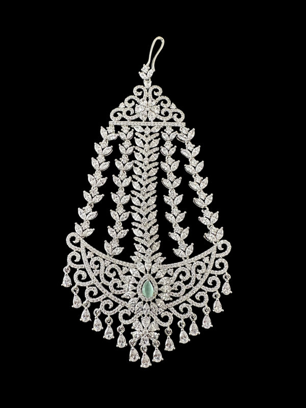 DJHR127 Mansi  Cz jhoomar  in silver  plating   ( READY TO SHIP )