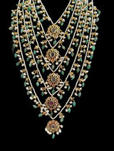 SAT88 Gold plated satlada with fresh water pearls and emerald beads ( READY TO SHIP )