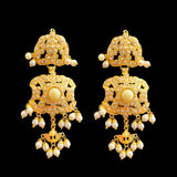 C604 Gold-Plated Bridal Layered Choker Set with Pearls & Earrings ( READY TO SHIP )