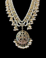 DLN116 Meena barfi  rani haar in fresh water pearls ( READY TO SHIP )