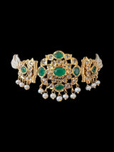 C303 MUSHK hyderabadi choker with earrings -GREEN (SHIPS IN 4 WEEKS)