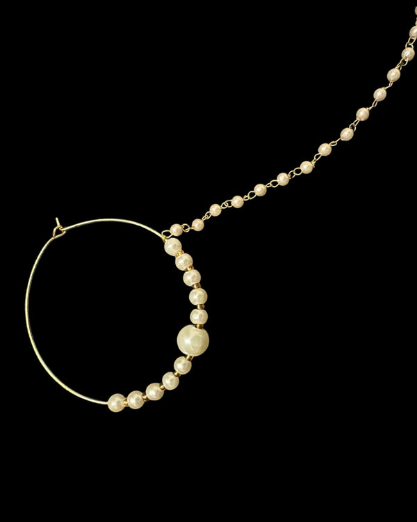 Gold-Plated bridal Nosering with Shell Pearls – Pierced & Non-Pierced Option ( READY TO SHIP )