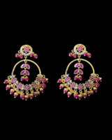 ER20 Chandbali in ruby pearl combination ( READY TO SHIP )