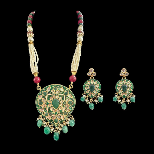 PS322 kundan meenakari pendant set ( READY TO SHIP )