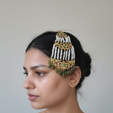Insha jhoomar in fresh water pearls and emeralds ( READY TO SHIP )