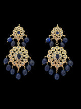 PS507 Alvira pendant set in sapphire blue with pearls  (READY TO SHIP)